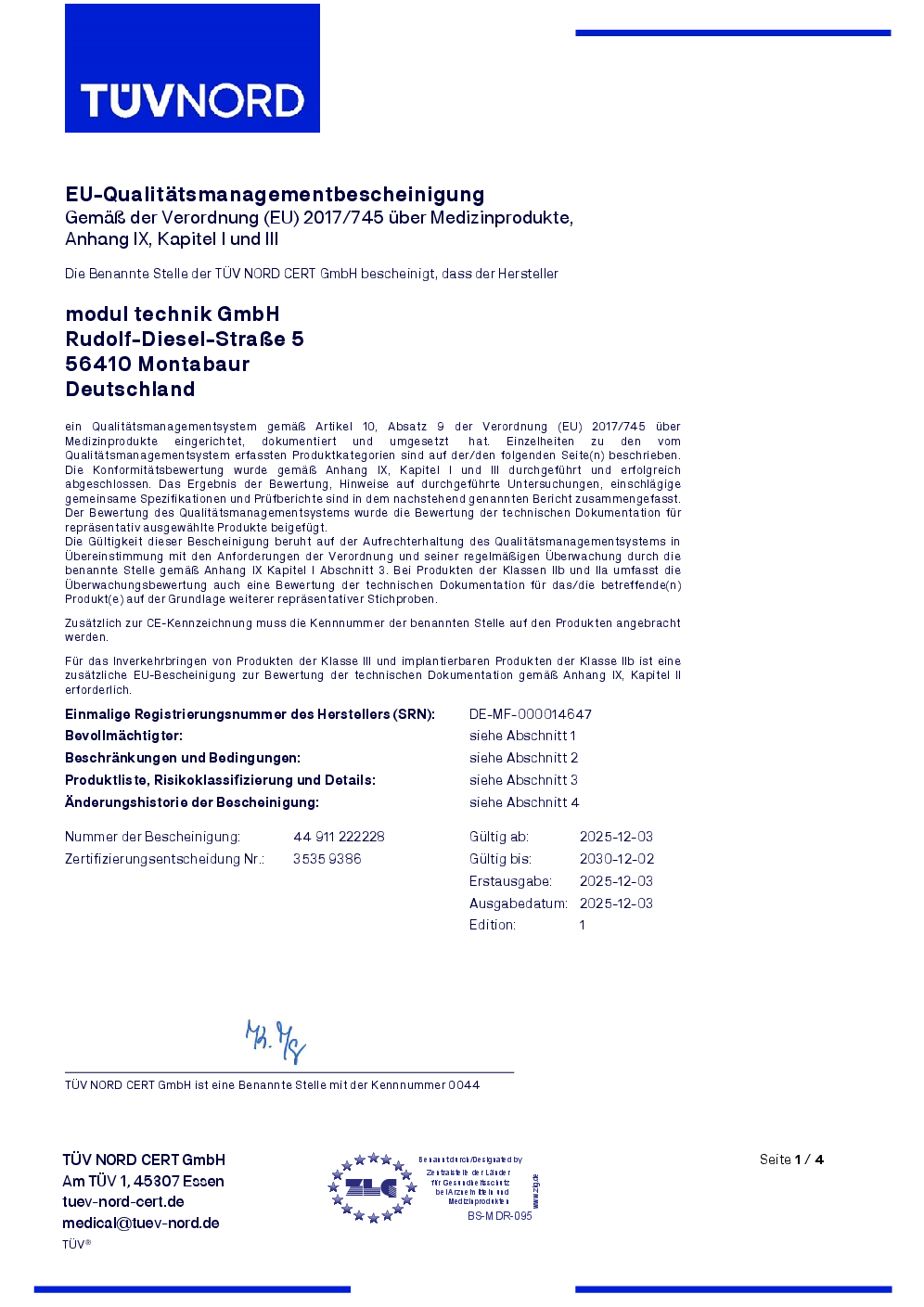 Zertifikate – modul technik